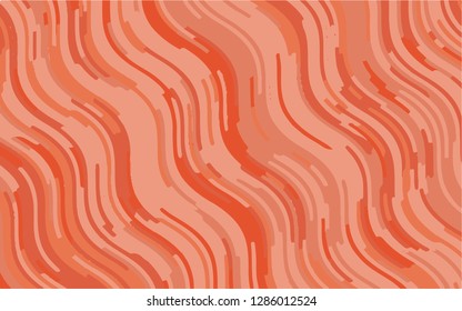 Abstract pattern with wave lines. Coral color striped background. Minimal design. Geometric wavy backdrop. Vector illustration