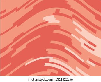 Abstract pattern with wave lines. Coral striped background. Minimal design. Geometric wavy backdrop. Vector illustration
