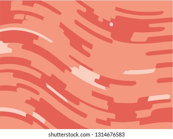 Abstract pattern with wave lines. Coral striped background. Minimal design. Geometric wavy backdrop. Vector illustration