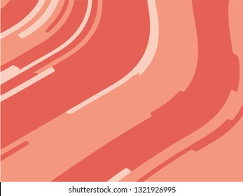 Abstract pattern with wave lines. Coral striped background. Minimal design. Geometric wavy backdrop. Vector illustration