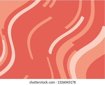 Abstract pattern with wave lines. Coral striped background. Minimal design. Geometric wavy backdrop. Vector illustration