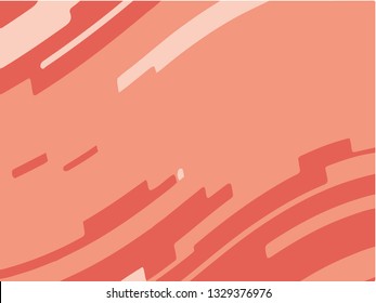 Abstract pattern with wave lines. Coral striped background. Minimal design. Geometric wavy backdrop. Vector illustration