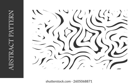 Abstract Pattern wave shape lines, curved black color. Abstract background, graphic resource, design.