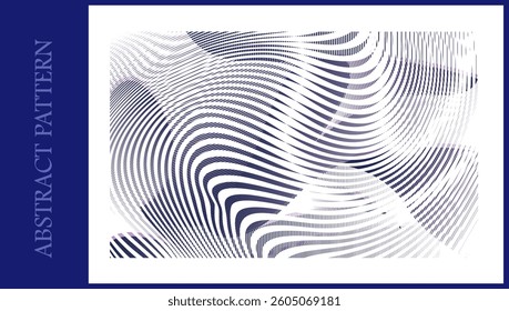 Abstract Pattern wave shape lines, curved blue color. Abstract background, graphic resource, design.