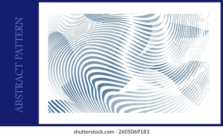 Abstract Pattern wave shape lines, curved blue color. Abstract background, graphic resource, design.