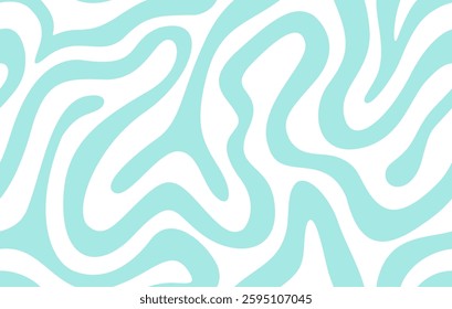 Abstract pattern with wavy, irregular, and organic shapes in a light blue or cyan color. The pattern resembles a fluid or maze-like design. Vector illustration.