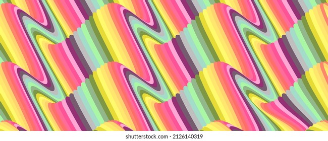 Abstract pattern with wavy lines. Psychedelic colorful pattern. Vintage vector illustration