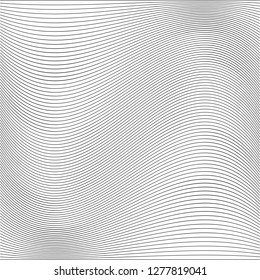 Abstract pattern with wavy lines. Vector illustration. Monochrome background