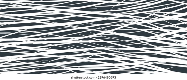 Abstract pattern of white dashed lines on a gray-blue background. Composition in the form of an arbitrary two-color texture. Vector illustration, EPS 10. Copy space.