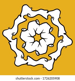 Abstract pattern with white and yellow background