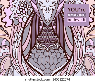 abstract pattern with wings pink vector. elegant and plastic lines, freehand drawing, free drawing, restrained palette, pattern. feathers and scales