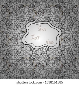 Abstract pattern for wrapping paper Vector illustration. Seamless Sketch nice background. Doodles white, gray and black on colors.