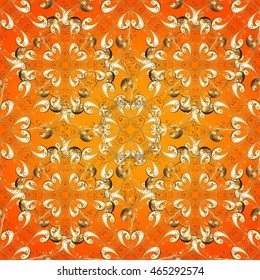 Abstract pattern in yellow, golden and orange. Vector Illustration