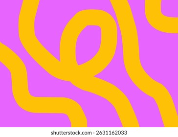 Abstract pattern in yellow and purple for summer background. Aesthetic abstract line pattern.