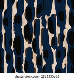 abstract pattern you've shared has a dynamic mix of beige, dark blue, and black elements