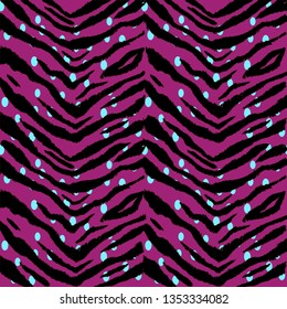 Abstract pattern with zebra fur print. Vector illustration. Exotic wild animalistic texture.
