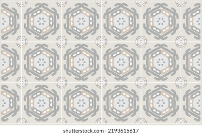 Resumen azulejos con estampado de azulejo suelo, fondo geométrico.Decoración del hogar Tejado vectorial cerámico patrón impecable.Diseño de azulejos portugueses en el suelo.Papel tapizado del suelo de cemento Talavera.Diseño cerámico.