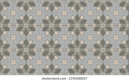 Abstract patterned azulejo floor tile, geometric background.Vector Ceramic tiles seamless pattern.Portuguese floor tiles azulejo design.Floor cement Talavera tiles wallpaper.Ceramic design.
