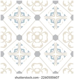 Baldosas de suelo con estampado abstracto, fondo geométrico. Patrón de azulejos azulejo, textura vectorial Diseño de azulejos de suelo portugués. Diseño cerámico, tapicería de suelo de cemento Talavera.