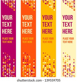 Abstract patterned banner background with mixed small spots. Colorful vector background set.