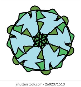 Abstract patterned ceramic or tile vector design with color combination