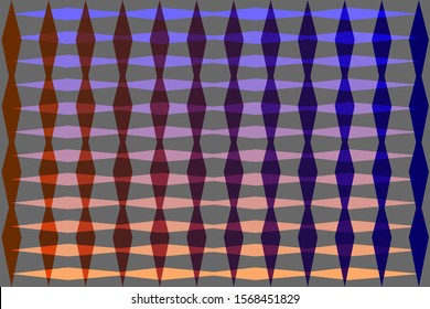 Abstract, patterned composition of curly, transparent, vertical lines on a background of a pattern of horizontal, curly, gradient lines. Vector image.