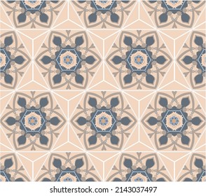 Abstract patterned floor tiles,arabesque geometric background.Vector illustration, seamless mediterranean wallpaper,floor tiles azulejo design.vector Floor cement talavera tiles collection.