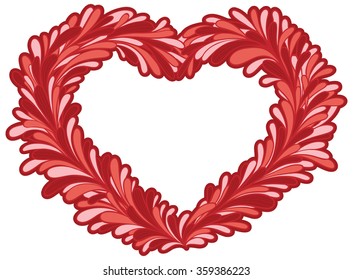 Abstract  patterned heart shape frame. 