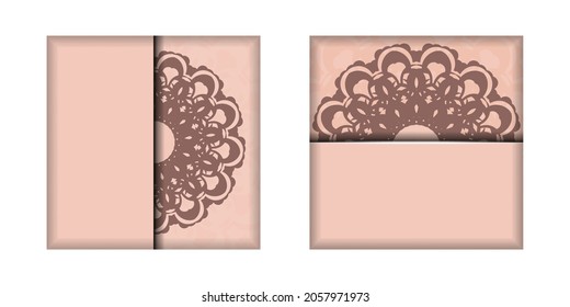 Abstract patterned pink greeting card prepared for typography.