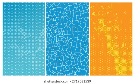 Abstrakte Muster Blau Orange Geometrische Formen Fliesen Textur Hintergründe Nahtlose Designs verwenden für digitale Design-Projekte, Hintergründe und Tapeten, Marketing-Materialien