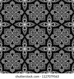 Abstract patterns Cross doodles black and whit