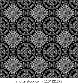 Abstract patterns Cross doodles black and whit