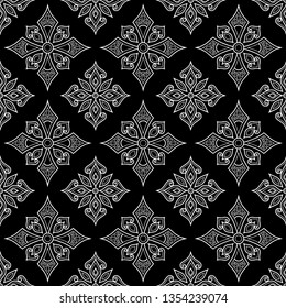 Abstract patterns Cross doodles black and whit