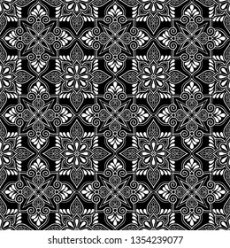 Abstract patterns Cross doodles black and whit