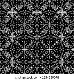 Abstract patterns Cross doodles black and whit