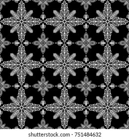 Abstract patterns Cross doodles black and white