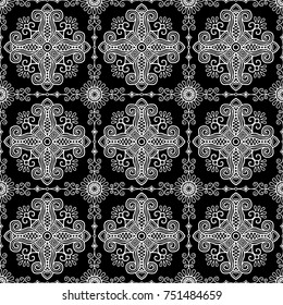 Abstract patterns Cross doodles black and white
