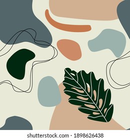 Abstract patterns, with decorative trendy design, cut out organic shapes, wall decoration