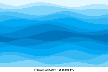 Abstract patterns of the deep blue sea ocean wave banner vector background illustration