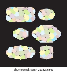 Abstract patterns with Easter eggs.Cards set for design and advertising. Pastel texture. Vector. Easter theme.