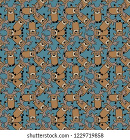 Abstract patterns elk color doodles sketch