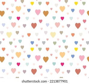 Abstract patterns with  hearts pattern.Seamless background with hearts.Valentine's Day.Gift wrap, print, cloth,wallpper,cute background for a card.