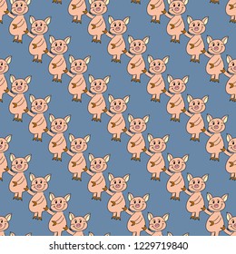 Abstract patterns pig color doodles sketch