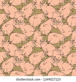 Abstract patterns pig doodle Sketch color