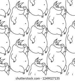 Abstract patterns pig doodle Sketch black and whit