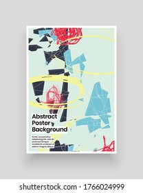 Abstract patterns for Placards, Posters, Flyers and Banner Designs. Colorful illustration. Lines, spots, polygons and scribble. Decorative chaotic backdrop. Hand drawn texture, decor shapes. Vector.