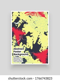 Abstract patterns for Placards, Posters, Flyers and Banner Designs. Colorful illustration. Lines, spots, map texture, polygons, paint strokes. Decorative chaotic backdrop. Hand drawn texture.