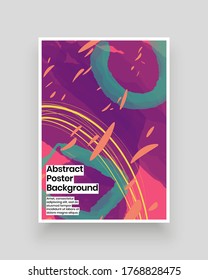 Abstract patterns for Placards, Posters, Flyers and Banner Designs. Colorful illustration. Lines, spots, petals, paint strokes. Decorative chaotic backdrop. Hand drawn texture.