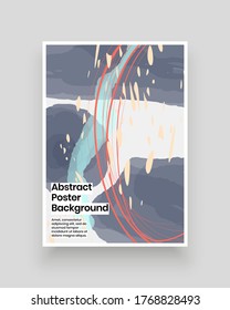 Patrones abstractos para carteles, afiches, volantes y diseños de pancartas. Ilustración colorida. Líneas, puntos, pétalos, trazos de pintura. Marco caótico decorativo. Textura dibujada a mano.