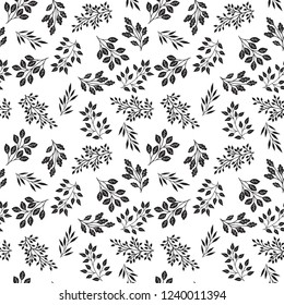 Abstract patterns sprigs black and white doodles sketch